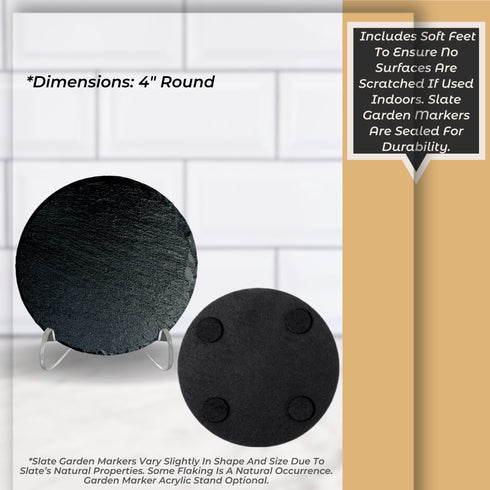 Slate Round Pet Grave Markers-Laser Engraved